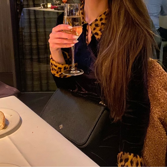 Velour & Leopard Print Dress - Picture 1 of 8